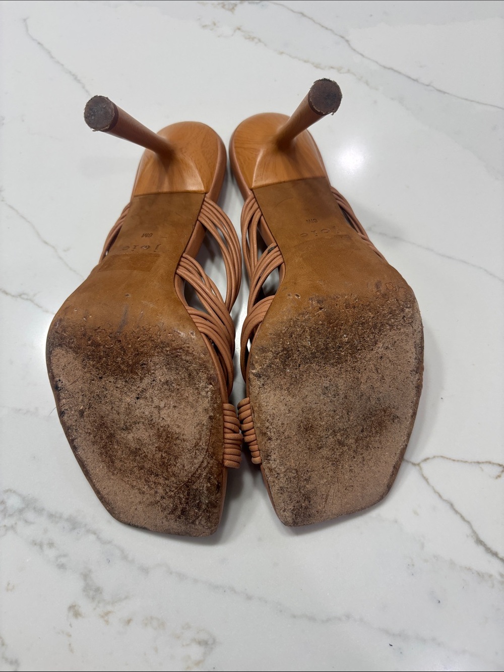 Joie Tan Strappy Knot-Detail High Heel Sandals - Picture 10 of 13